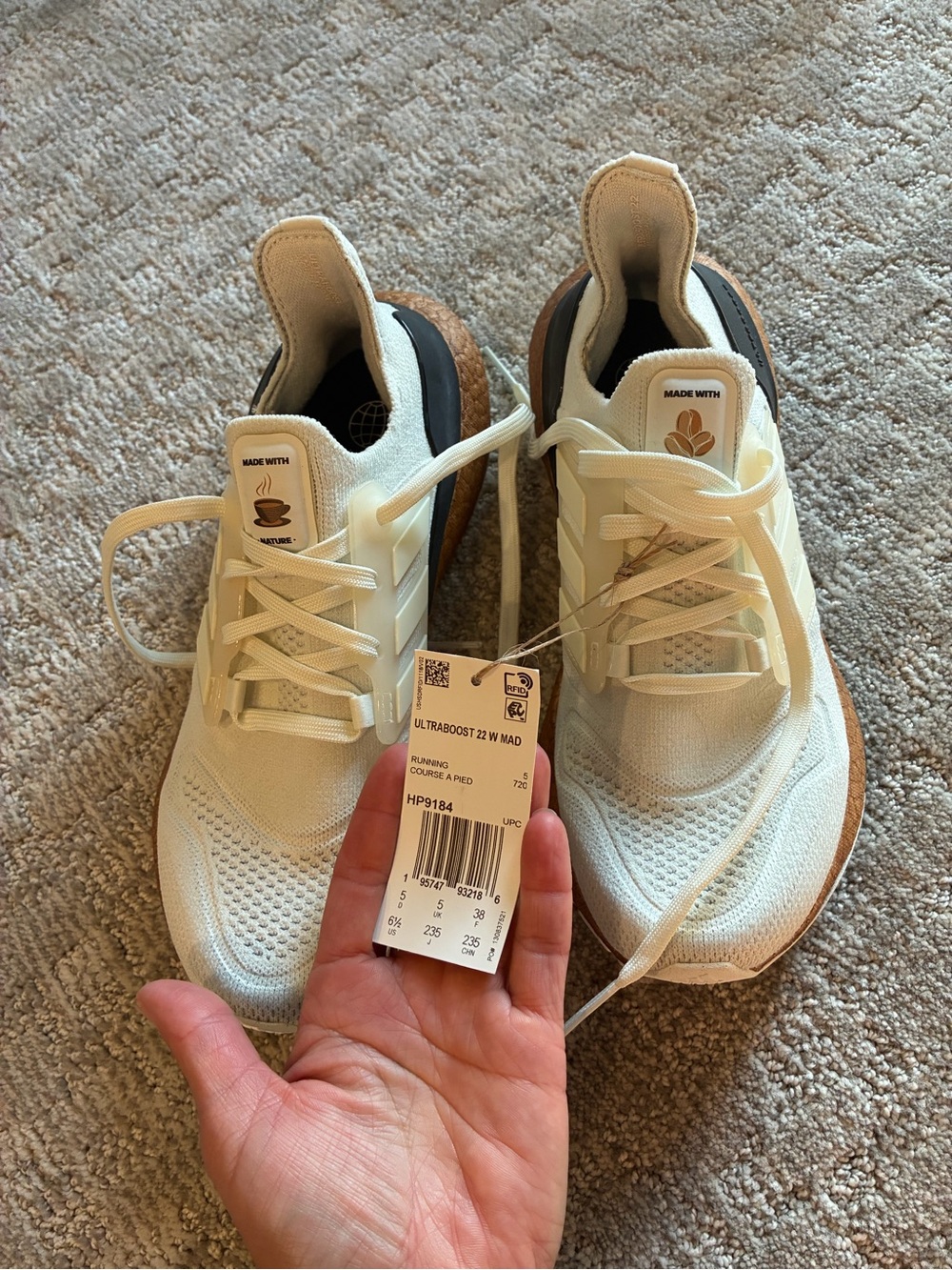 adidas Ultraboost Sneakers in Cream and Gum Brown